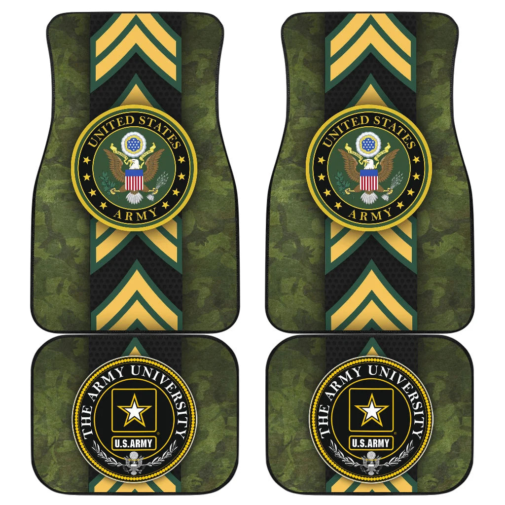 Veteran Car Mats US Army University Camo Pattern Car Floor Mats Yellow Green