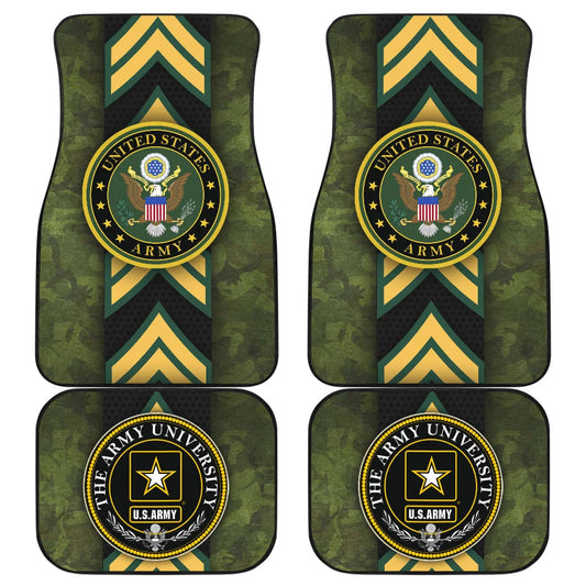 Veteran Car Mats US Army University Camo Pattern Car Floor Mats Yellow Green