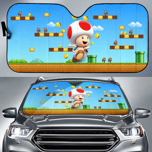 Mario Car Sun Shade Super Mario Mushroom In The Game Winshield Sun Shade Colorful