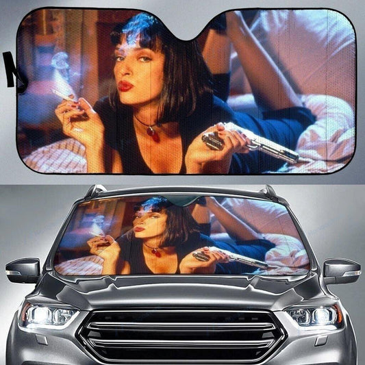 Pulp Fiction Car Sun Shade Mia Wallace Pulp Fiction Vintage Winshield Sun Shade Colorful