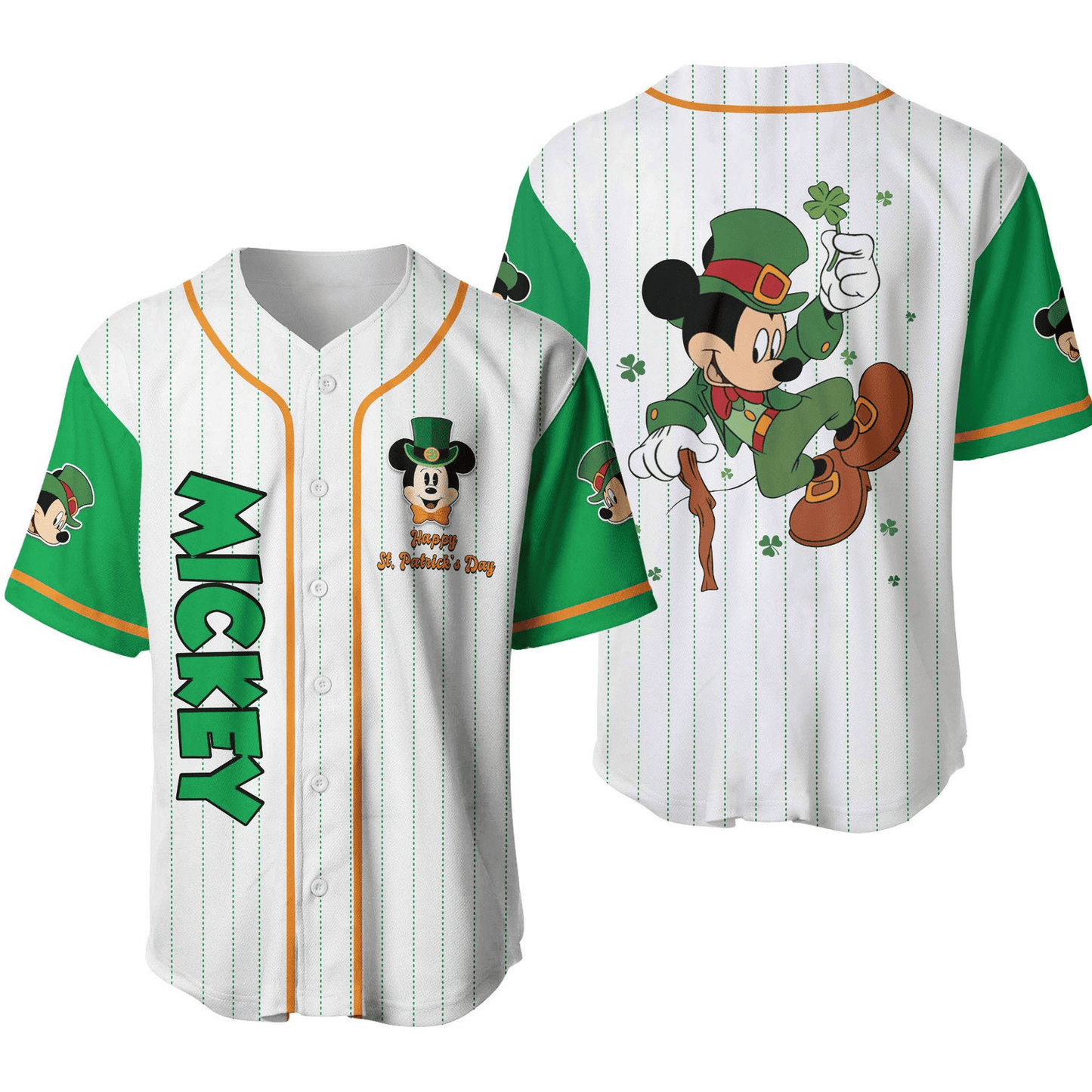 MM Baseball Jersey Patrick's Day MM Jersey Shirt White Green Unisex Adult New Release