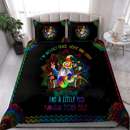 Hippie Bedding Set A Little Go Fck Yourself Duvet Covers Black Unique Gift