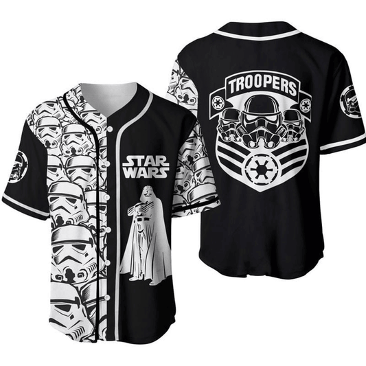 Star Wars Jersey Star Wars Trooper Army Graphic Black White Jersey Shirt Star Wars Baseball Jersey For Men