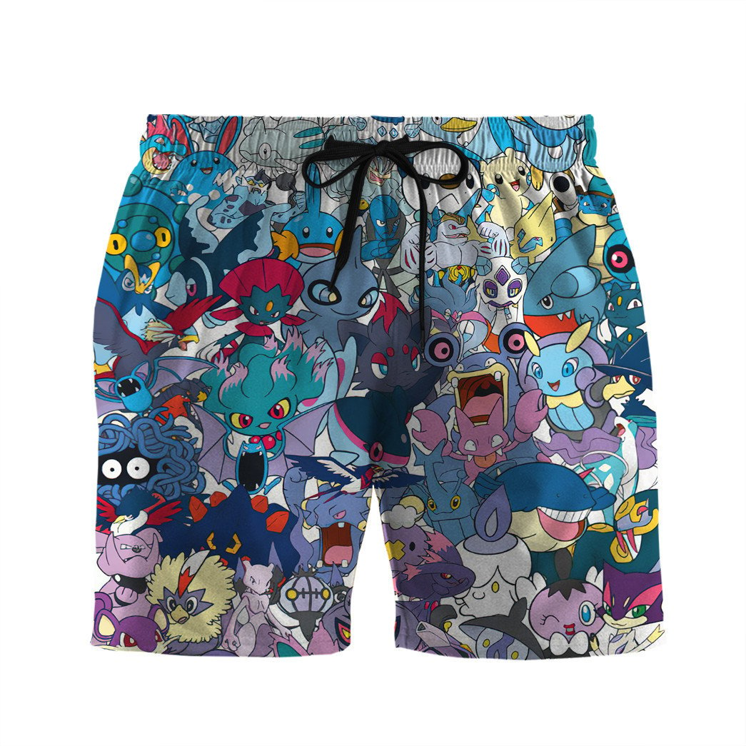 PKM Shorts All The Water PKM Pattern Beach Shorts Blue