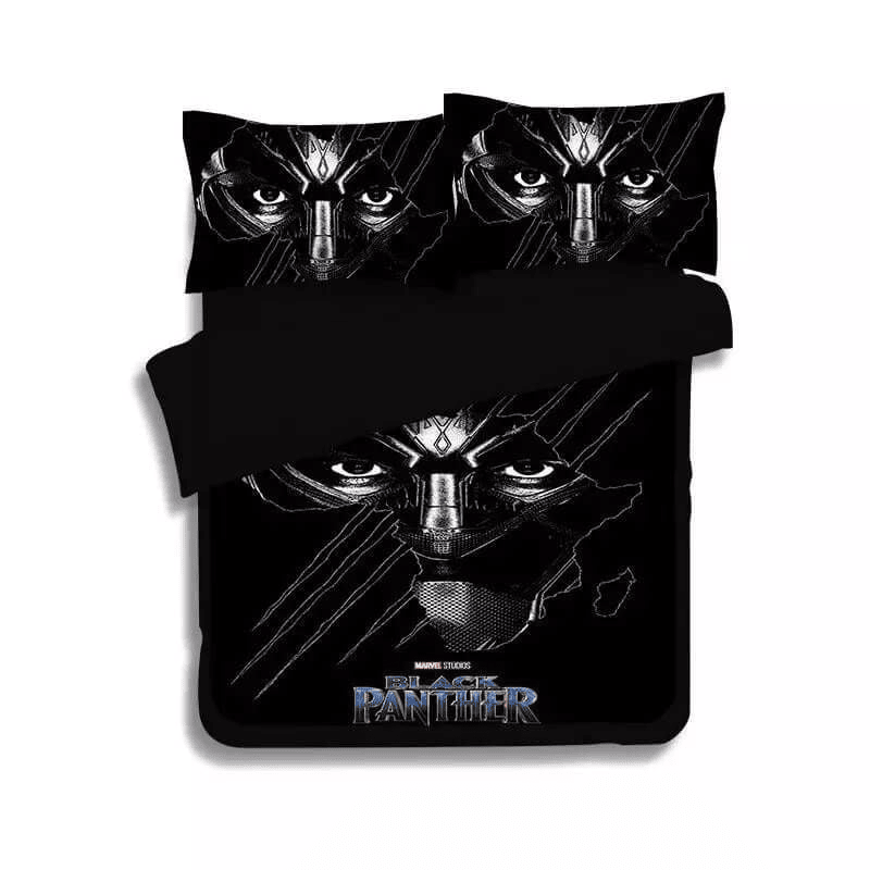 Black Panther Bedding Set MV Black Panther Eyes And Helmet Duvet Covers Black Unique Gift