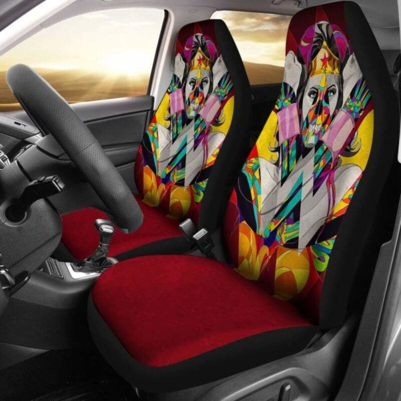 Wonder Woman Car Seat Covers DC Wonder Woman Zombie Graphic Seat Covers Colorful