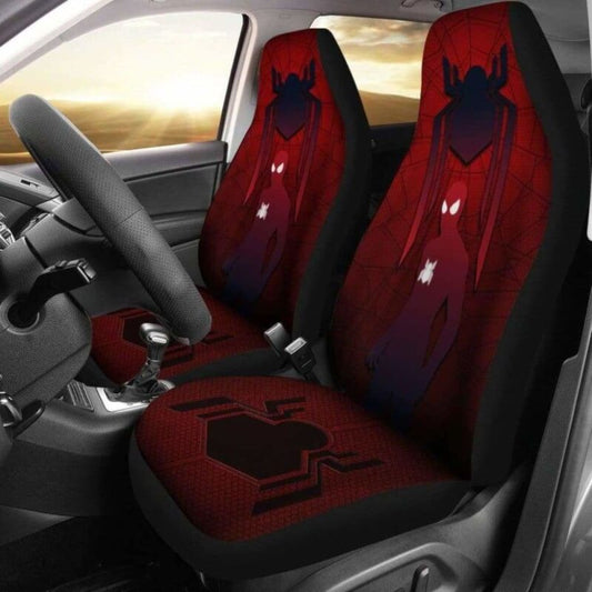 Spiderman Car Seat Covers MV Spiderman And Symbol Silhouette Seat Covers Red