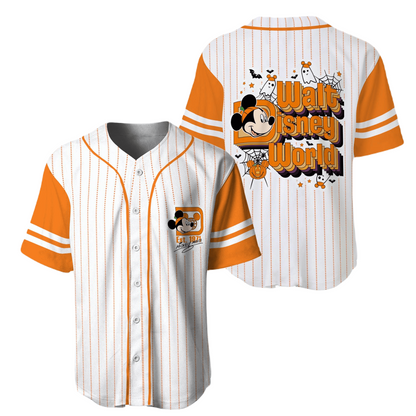 MM Baseball Jersey Halloween Walt Disney World MM Jersey Shirt White Orange Unisex Adult New Release