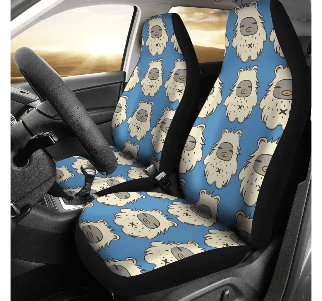 Bigfoot Car Seat Covers Sleepless Bigfoot Cartoon Pattern Seat Covers Blue White