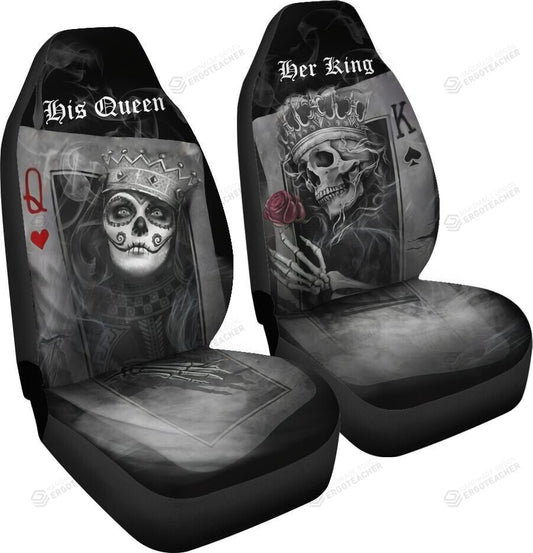 Skull Car Seat Covers His Queen Her King Skull Card Seat Covers Black