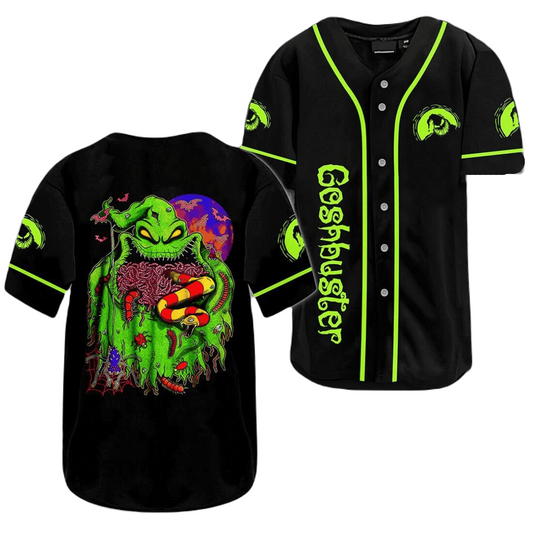 TNBC Baseball Jersey Oogie Boogie Horror Monster Jersey Shirt Black Green Unisex Adult