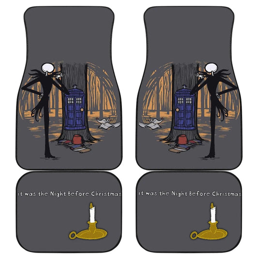 TNBC Car Mats Jack Skellington Standing Before Tree House Car Floor Mats Gray