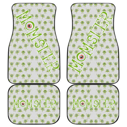 Halloween Car Mats Momster Mike Monster One Eye Patterns Car Floor Mats Gray Green