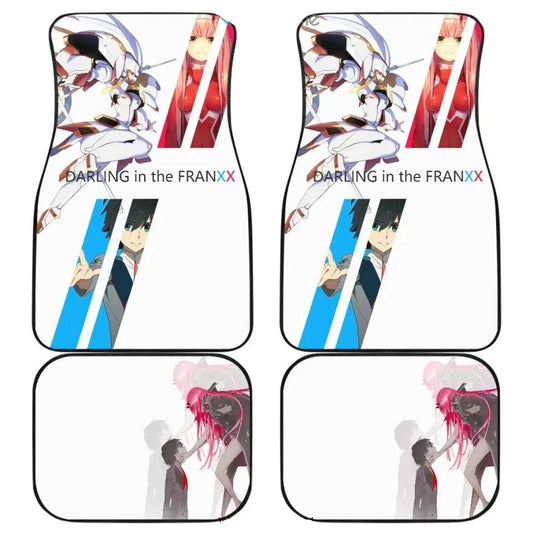 Darling In The Franxx Car Mats Zero Two And Hiro Goodbye Car Floor Mats White