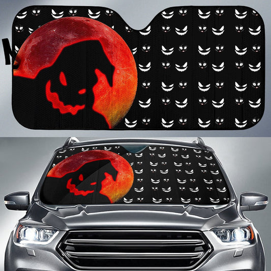 TNBC Car Sun Shade Blood Moon Oogie Boogie Sally Face Winshield Sun Shade Black Red