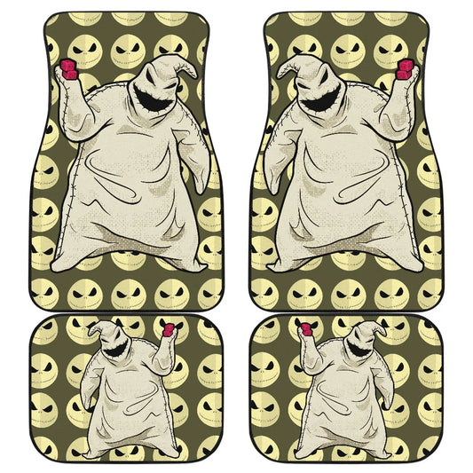 TNBC Car Mats Oogie Boogie Graphic Jack Skellington Face Pattern Car Floor Mats Brown Yellow