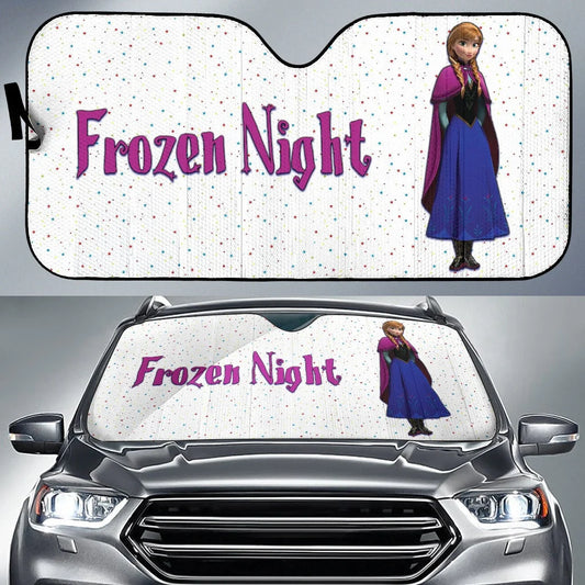 Frozen Car Sun Shade Frozen Night Anna Princess Winshield Sun Shade White