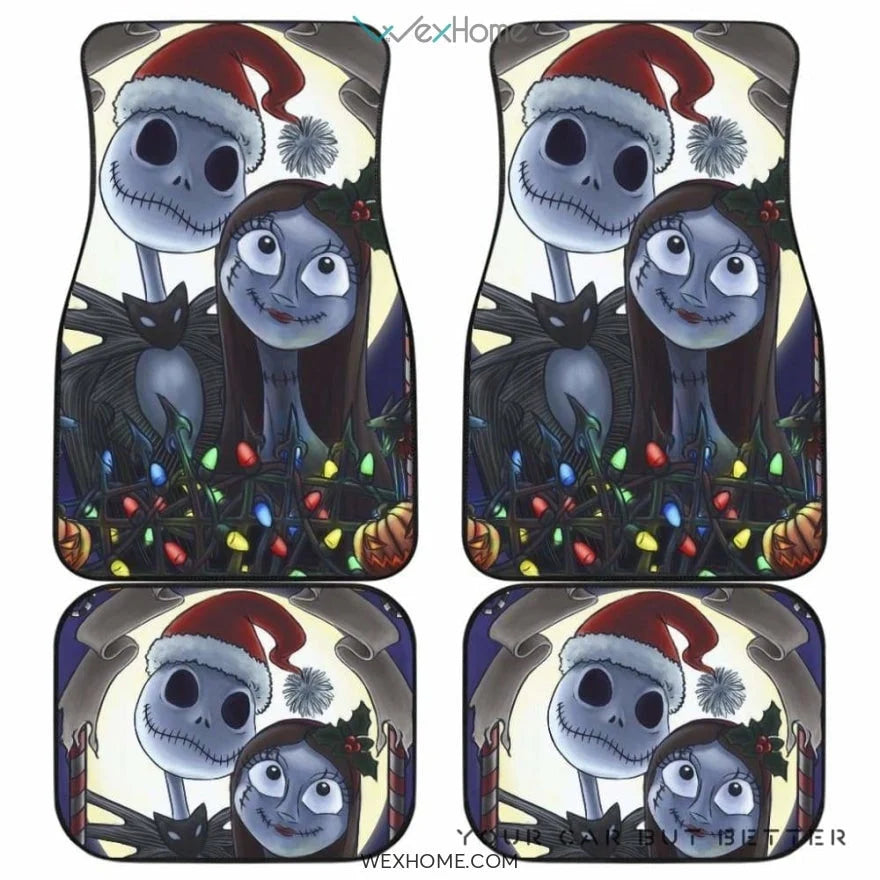 TNBC Car Mats Jack And Sally Santa Claus Clothes Moonlight Car Floor Mats Colorful