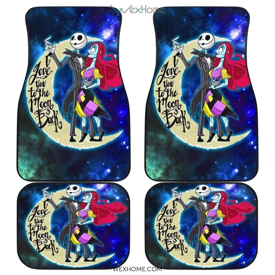 TNBC Car Mats Jack And Sally Love You To The Moon Car Floor Mats Blue