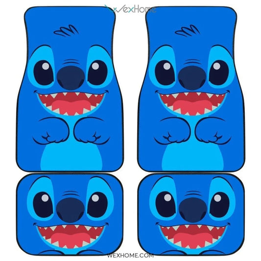 Stitch Car Mats DN Cute Stitch Face Body Detail Pattern Costume Car Floor Mats Blue