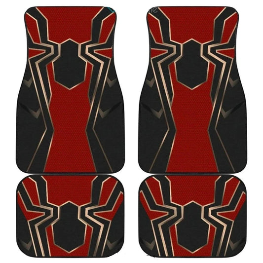 Spiderman Car Mats MV Hero Spiderman Golden Symbol Car Floor Mats Black Red