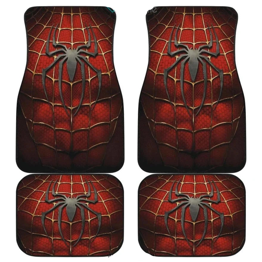 Spiderman Car Mats Spiderman Original Suit With Abs Graphic Car Floor Mats Red