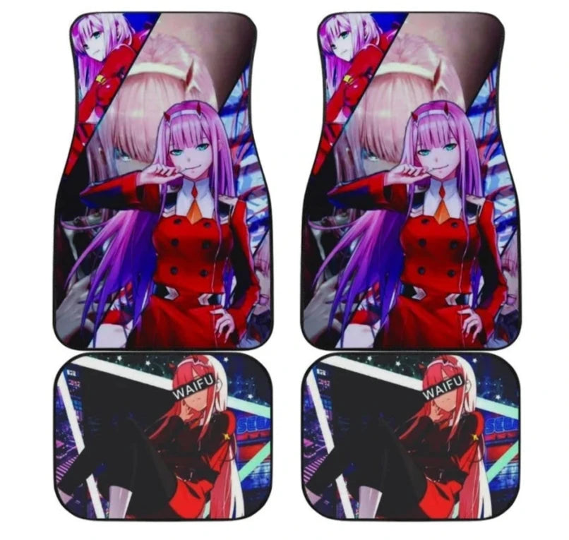 Darling In The Franxx Car Mats Zero Two Waifu Darling In The Franxx Car Floor Mats Colorful