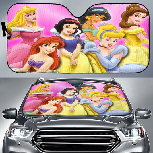 DN Car Sun Shade DN Princesses Ariel Cinderella Snow White Winshield Sun Shade Colorful