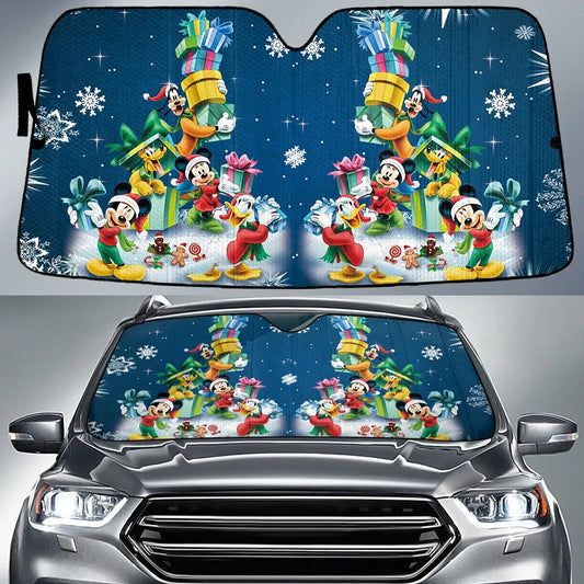 DN Car Sun Shade MM Minnie And Friends On Christmas Winshield Sun Shade Colorful