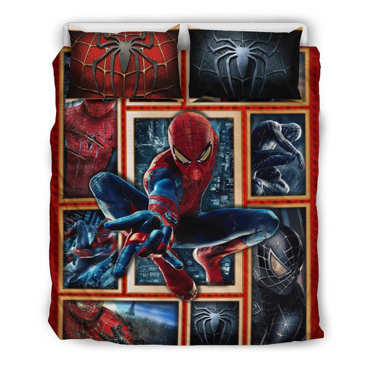 Spiderman Bedding Set MV Black Spiderman Graphic Pattern Duvet Covers Black Red Unique Gift