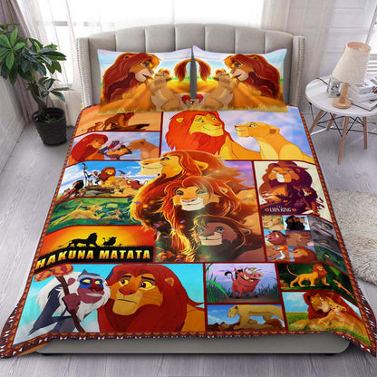 LK Bedding Set DN LK Simba Hakuna Matata Duvet Covers Orange Unique Gift