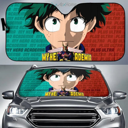 My Hero Academia Car Sun Shade Izuku Face And All Might Winshield Sun Shade Green Red