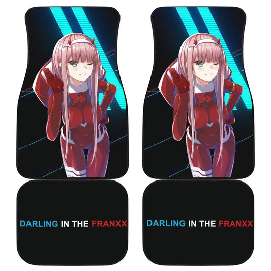 Darling In The Franxx Car Mats Zero Two Fighting Suit Graphic Car Floor Mats Black Red