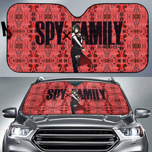 SpyxFamily Car Sun Shade Yor Forger SpyxFamily Character Pattern Winshield Sun Shade Red