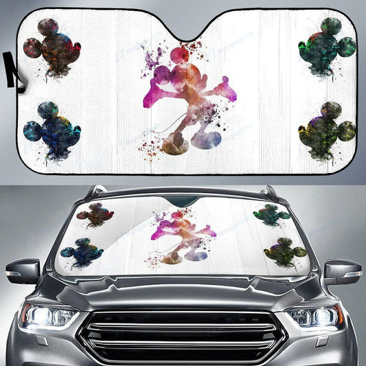 MM Car Sun Shade MM Watercolor Graphic Pattern Winshield Sun Shade Colorful