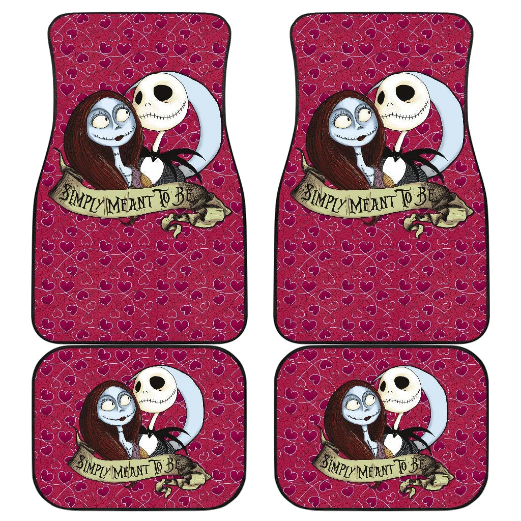 TNBC Car Mats Jack And Sally Valentine Simply Meant To Be Car Floor Mats Pink