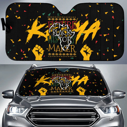 Black History Month Car Sun Shade Future Black History Maker Winshield Sun Shade Black Yellow