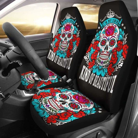 Skull Car Seat Covers I'm My Own Kind Of Beautiful Seat Covers Colorful