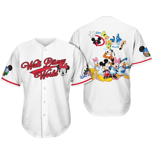 Mickey Jersey Walt Disney World Mickey And Friends Graphic White Jersey Shirt Mickey Baseball Jersey Disney Baseball Jersey