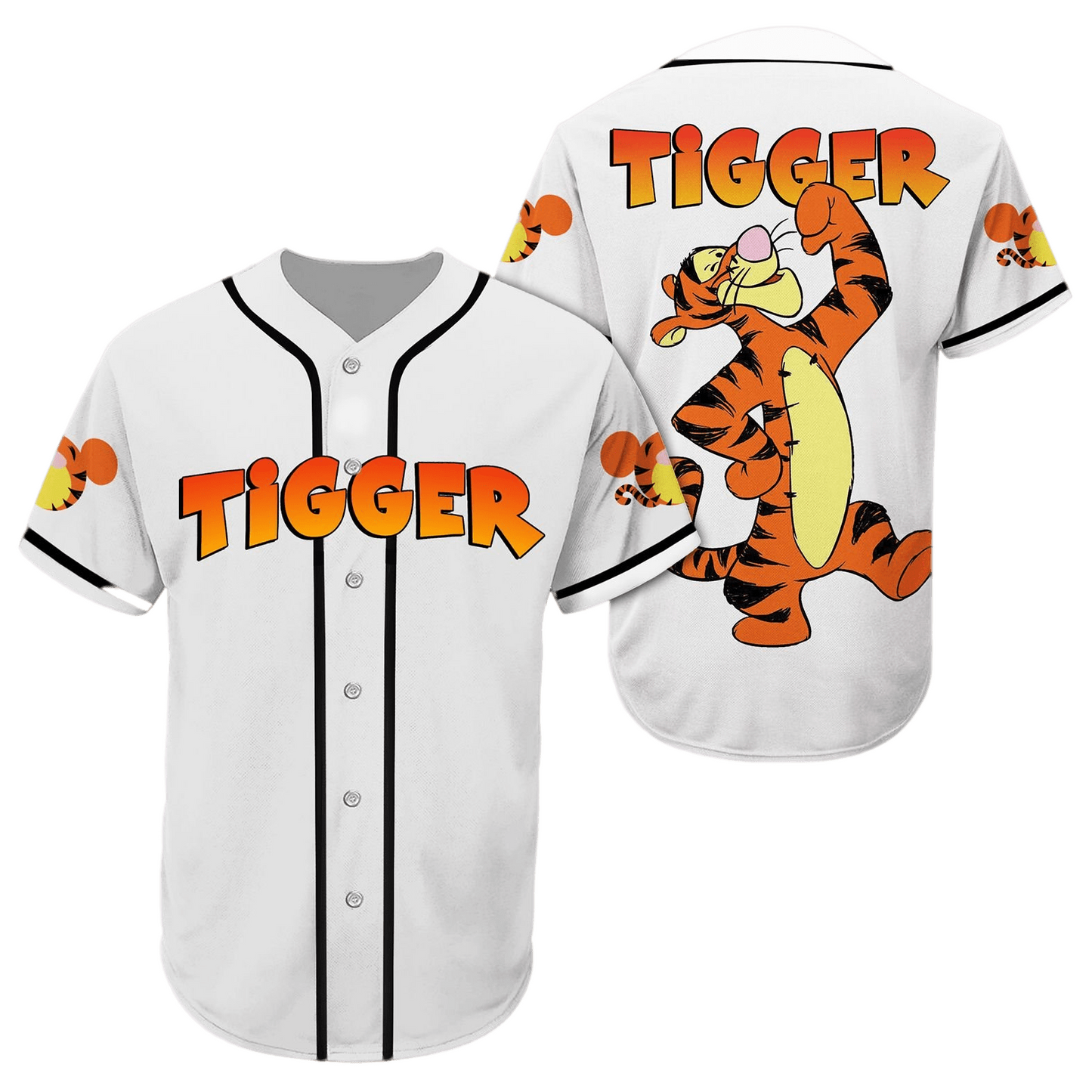 Winnie The Pooh Jersey Disney Winnie The Pooh Tigger Character White Jersey Shirt Winnie The Pooh Baseball Jersey Disney Baseball Jersey