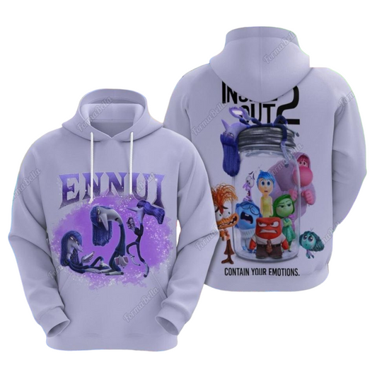 Inside Out Hoodie Ennui Inside Out Contain Your Emotion Hoodie Purple Unisex