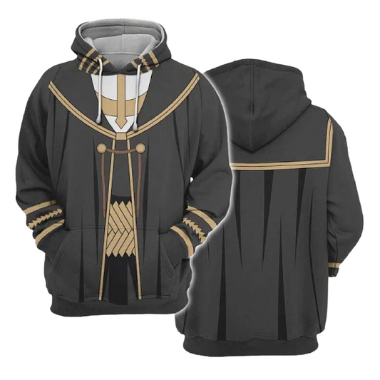 Frieren Beyond Journey’s End Hoodie Frieren Heiter Rash Suit Costume Hoodie Black Unisex