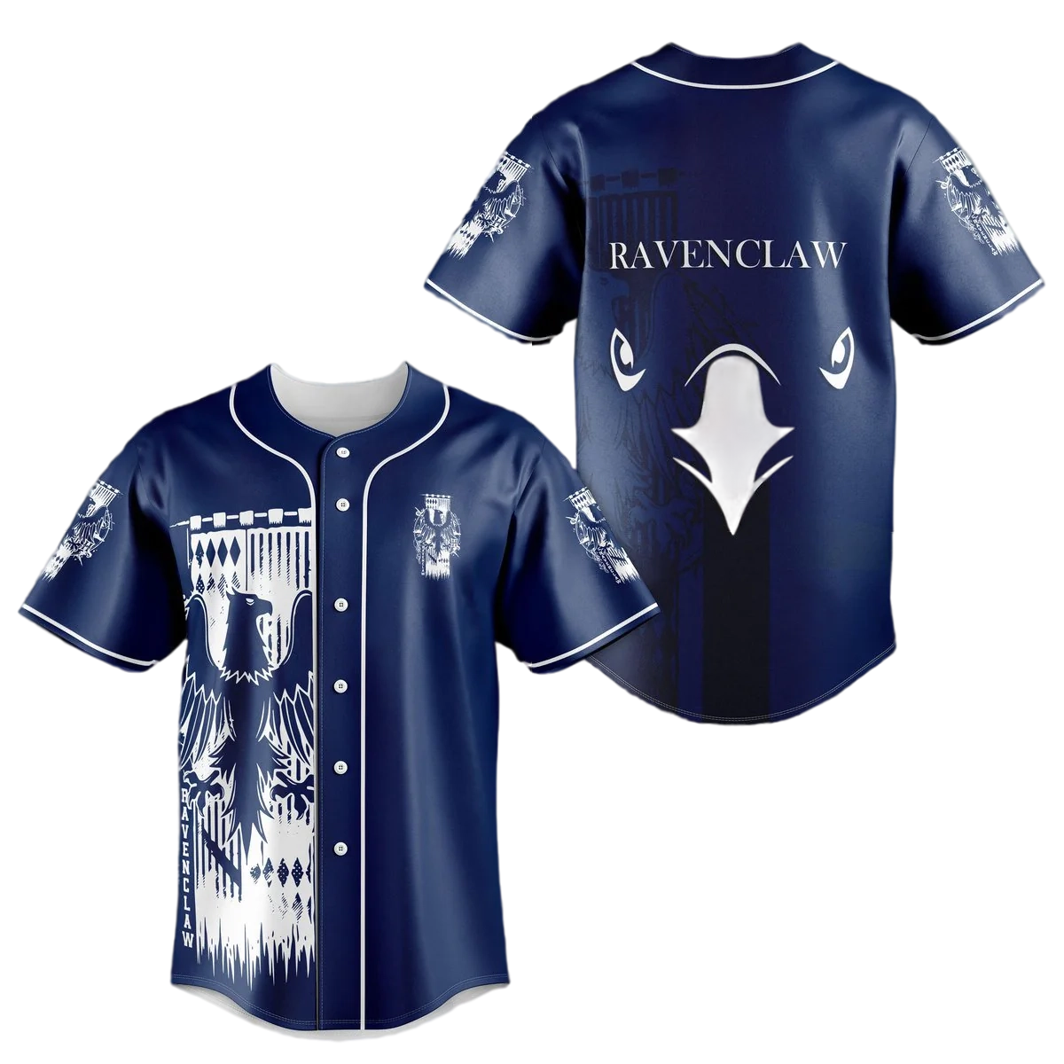 HP Jersey HP Ravenclaw House Mascot Eagle Blue Jersey Shirt HP Baseball Jersey Ravenclaw Baseball Jersey