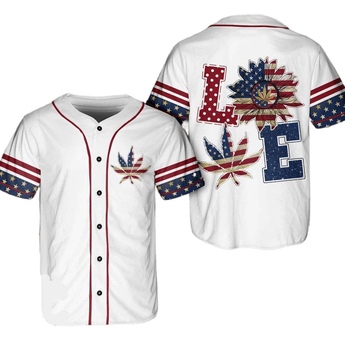 Independence Day Jersey Love American Flag Independence Day White Jersey Shirt 04th Of July Baseball Jersey For Men Women