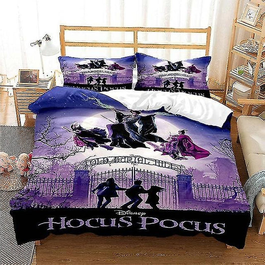 Hocus Pocus Bedding Set Sanderson Sisters The Old Burial Hill Duvet Covers Purple Unique Gift