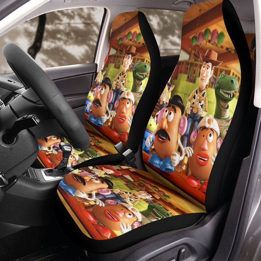 Toy Story Car Seat Covers DN Woody Mr And Mrs Potato Graphic Seat Covers Colorful