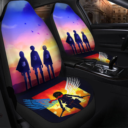 Attack On Titan Eren Mikasa Car Seat Covers
