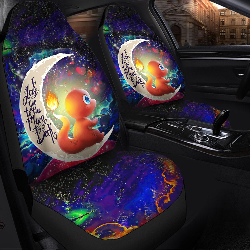 Cute Charmander Love You To The Moon Galaxy Car Seat Covers