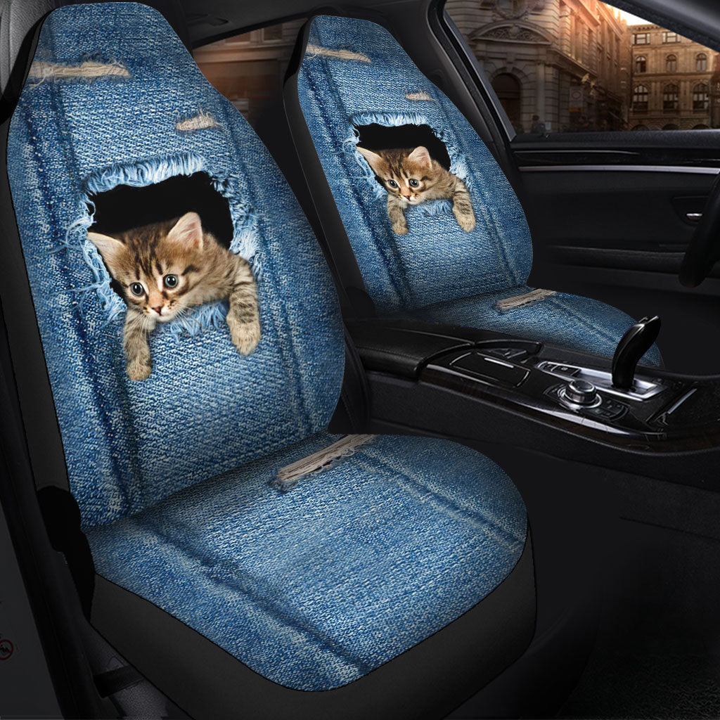Funny Animal Cat Design Car Seat Covers