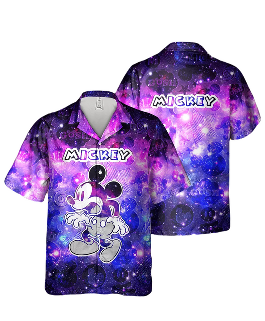 MM Hawaii Shirt DN Gosh MM Galaxy Pattern Hawaiian Shirt Purple Blue Unisex